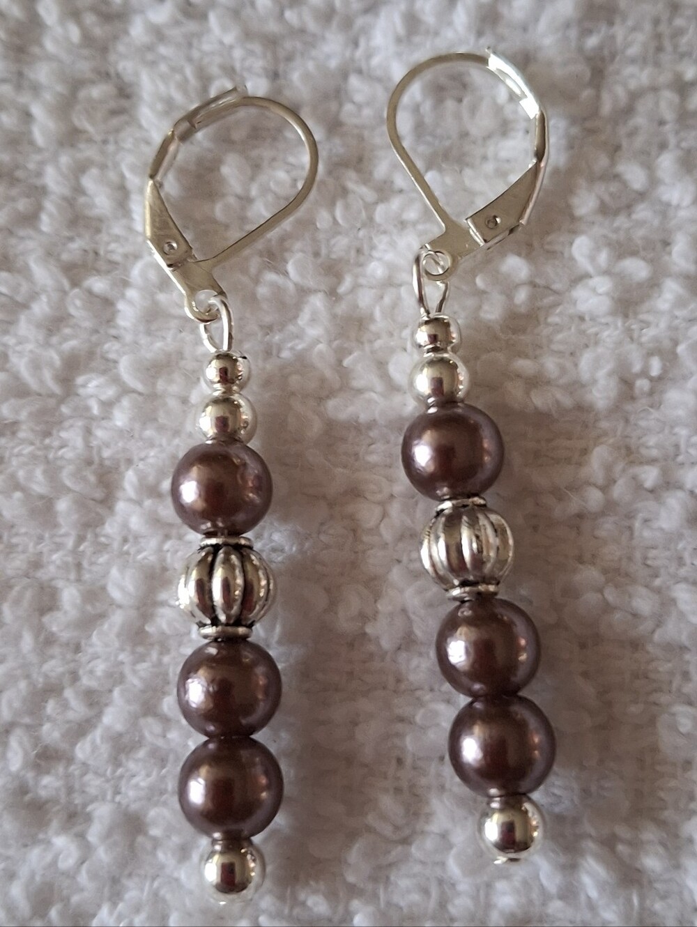 Classic Lavender Pearl Drop Earrings - Unbranded